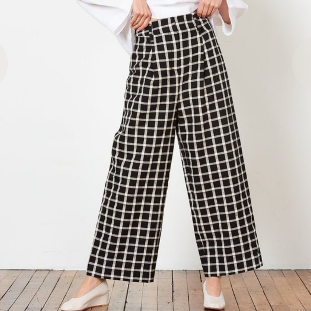Mara Hoffman Amani Windowpane Wide Leg Pant